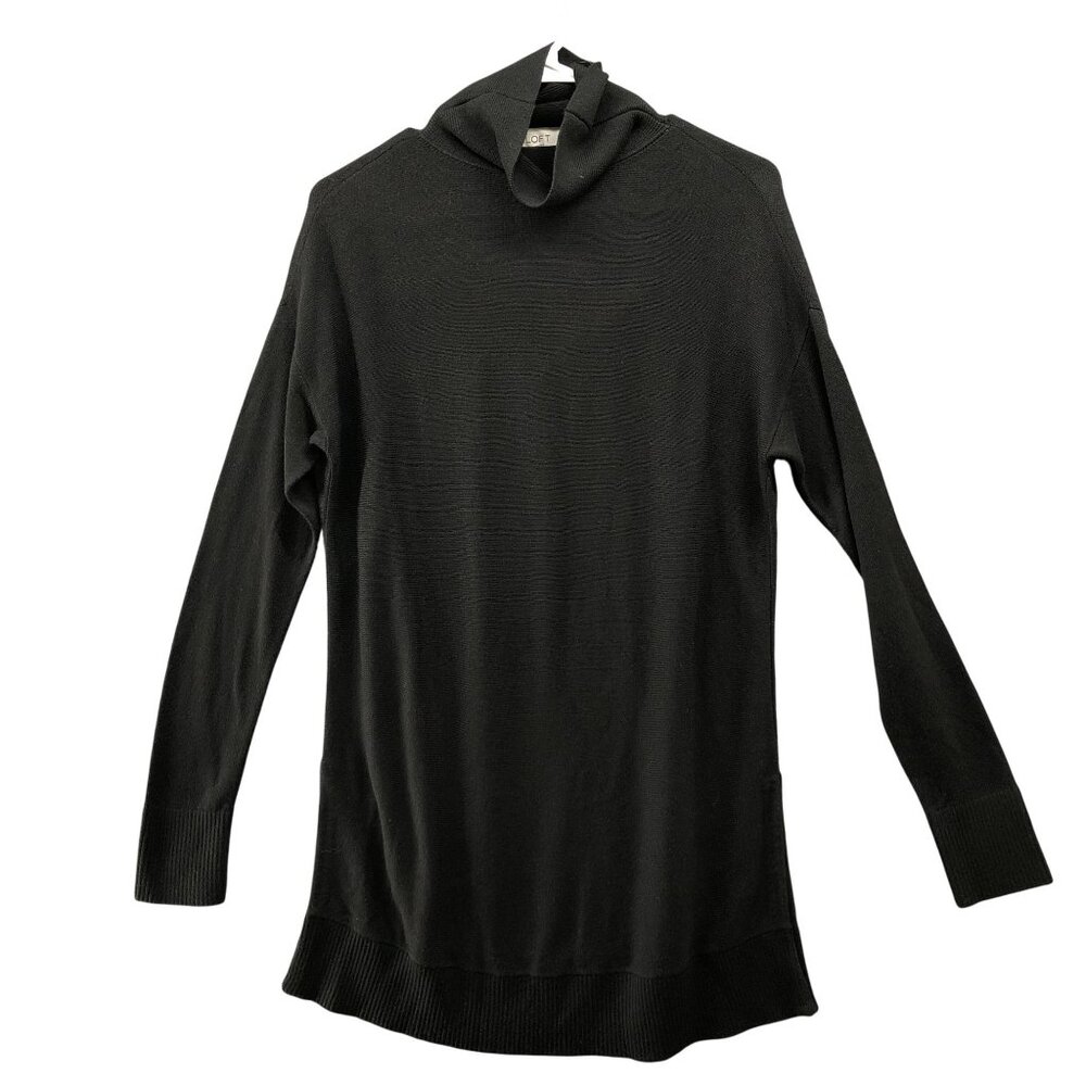 Loft Tunic Turtleneck Sweater Womens XS Tight Knit Stretch Pullover